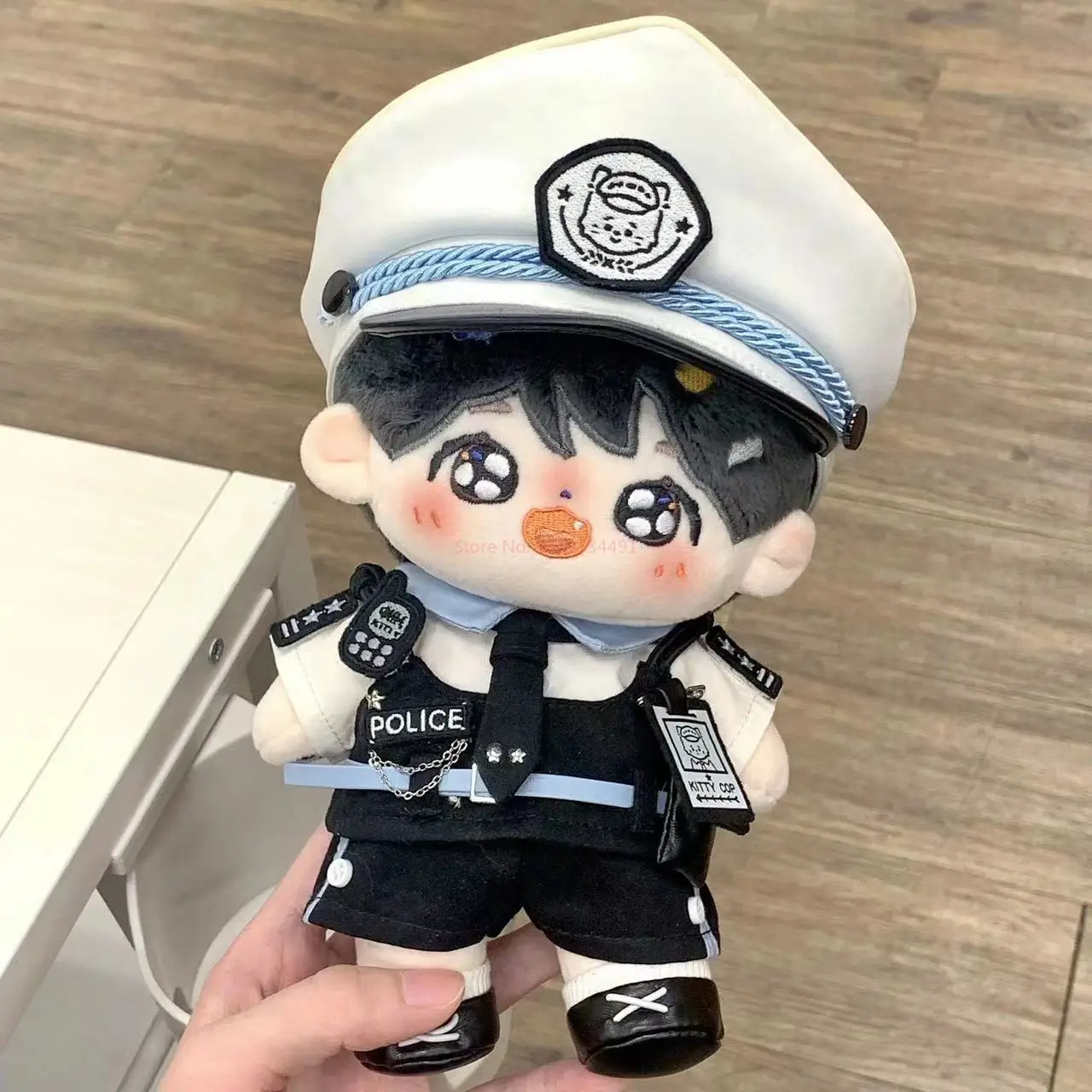 20cm Cotton Doll Clothes Cute Handsome Officer Uniform Cartoon DIY Doll Trendy Replacement Accessories Set Kids Toy Gifts