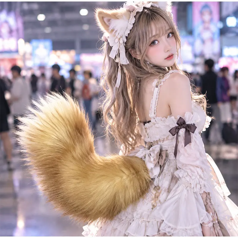 Faux  Animal Tail Cosplay Flexible Swinging Costume Adorable Rechargeable Movable Wagging Fun Gifts Accessory Faux Kawaii