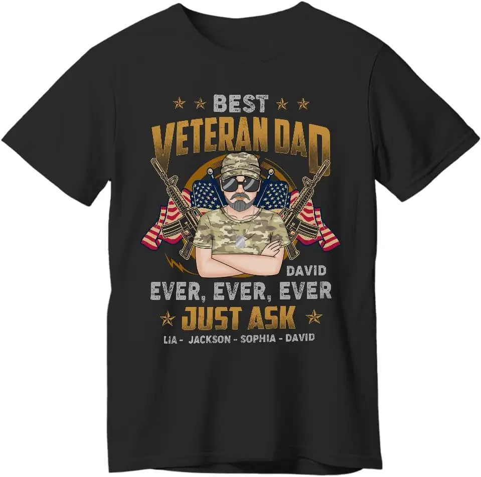 هدايا للأب، الأب المخضرم من أي وقت مضى فقط اسأل الأطفال، تي شيرت شخصي، هدايا للرجال المخضرمين القدامى، هدايا لعيد الأب