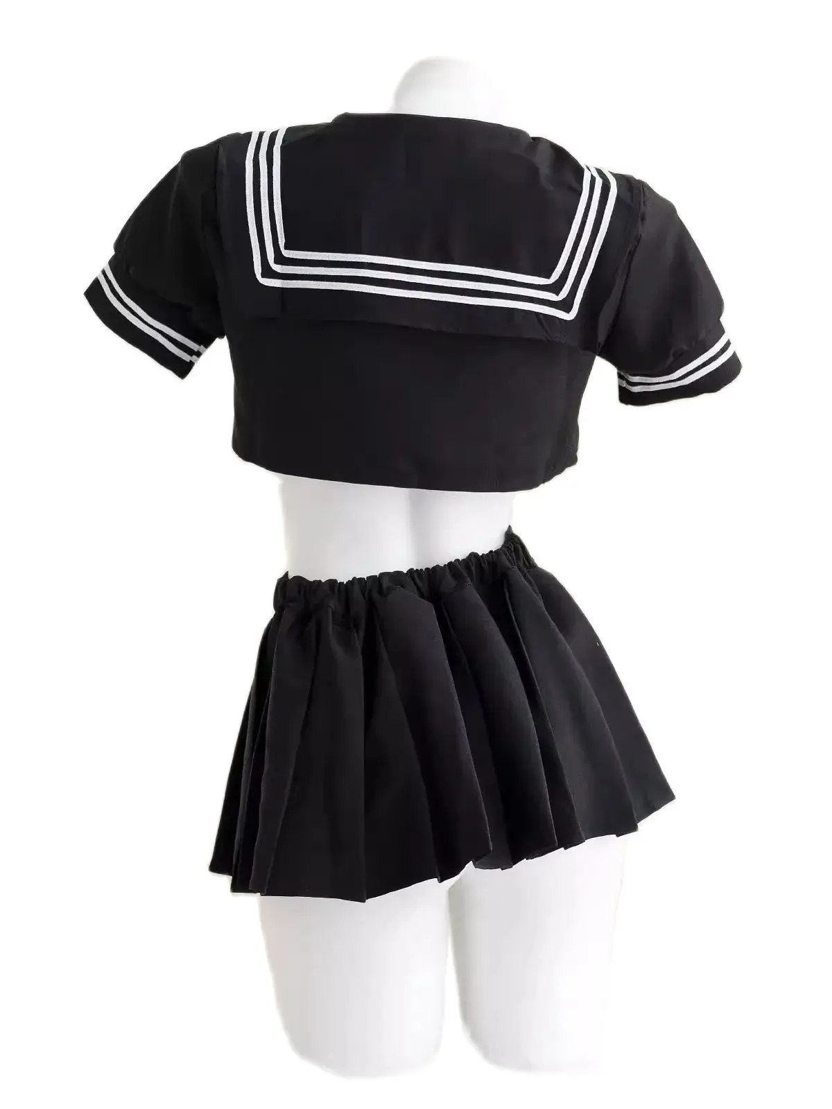 Japońskie anime School Girl Cosplay Student Sailor JK Uniform Skirt Sets Sweet Short Sleeve Crop Tops Navy Lingerie Set Dropship