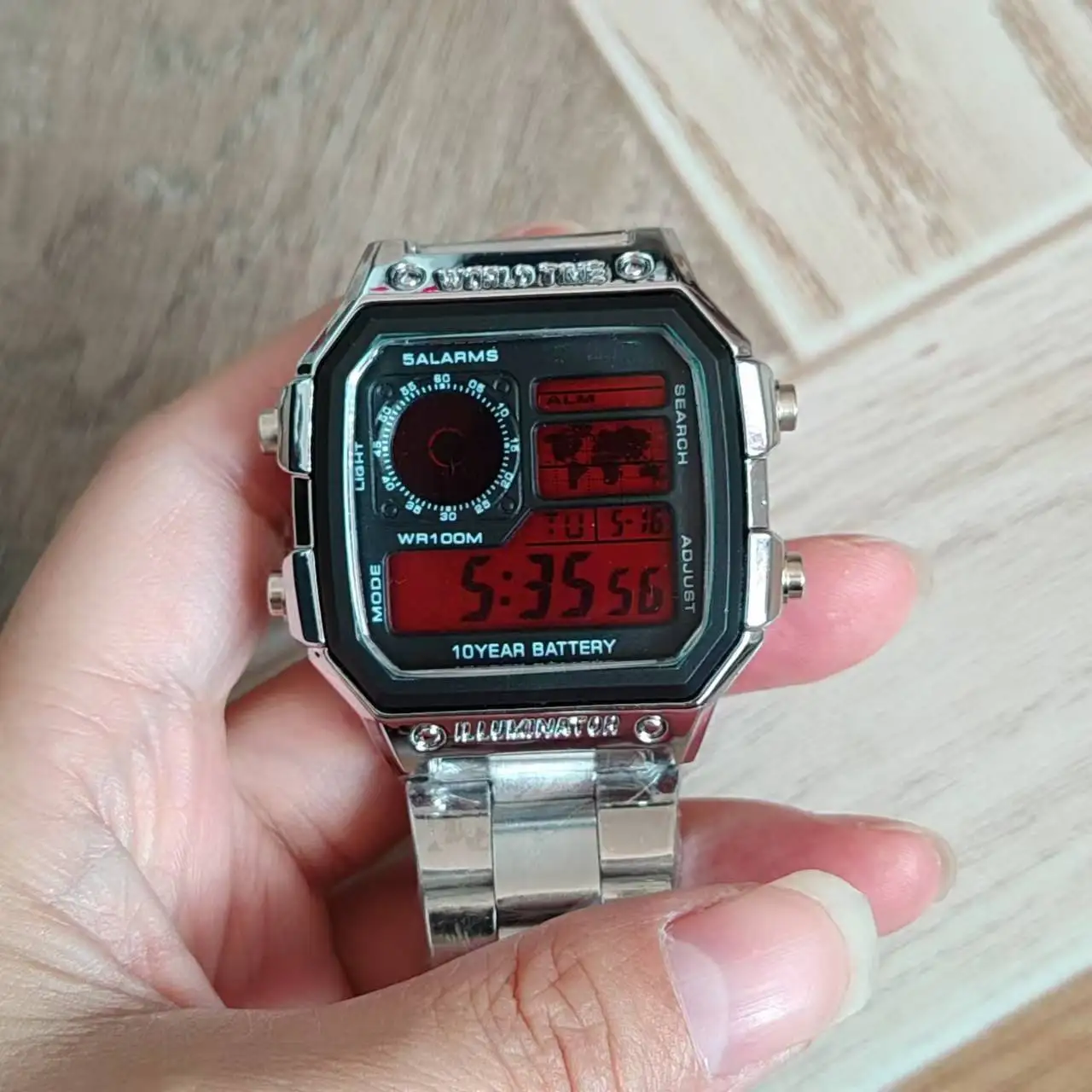 NEW  Personalized modification of AE1200 metal watch, fashionable and versatile small square