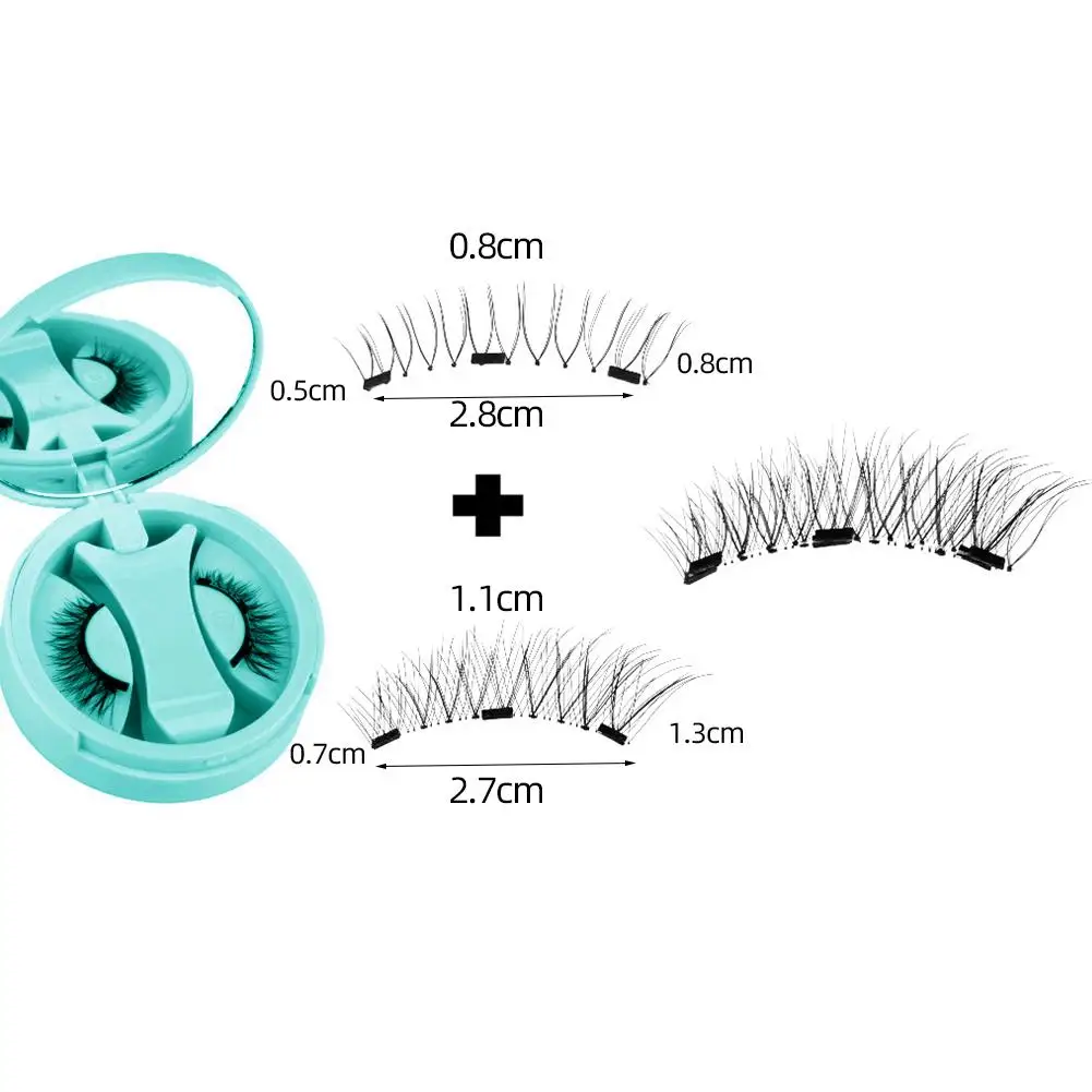 1 paio di ciglia magnetiche set strumenti di estensione ciglia riutilizzabili bigodino naturale ciglia finte con kit pinzette magnetiche