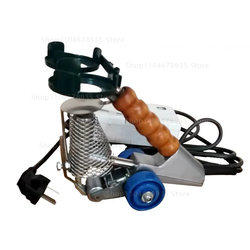 Máquina de colagem manual portátil para madeira, linha de soldagem de folheado, tipo de cabeça de fio duplo, máquina industrial de colagem de folheado.