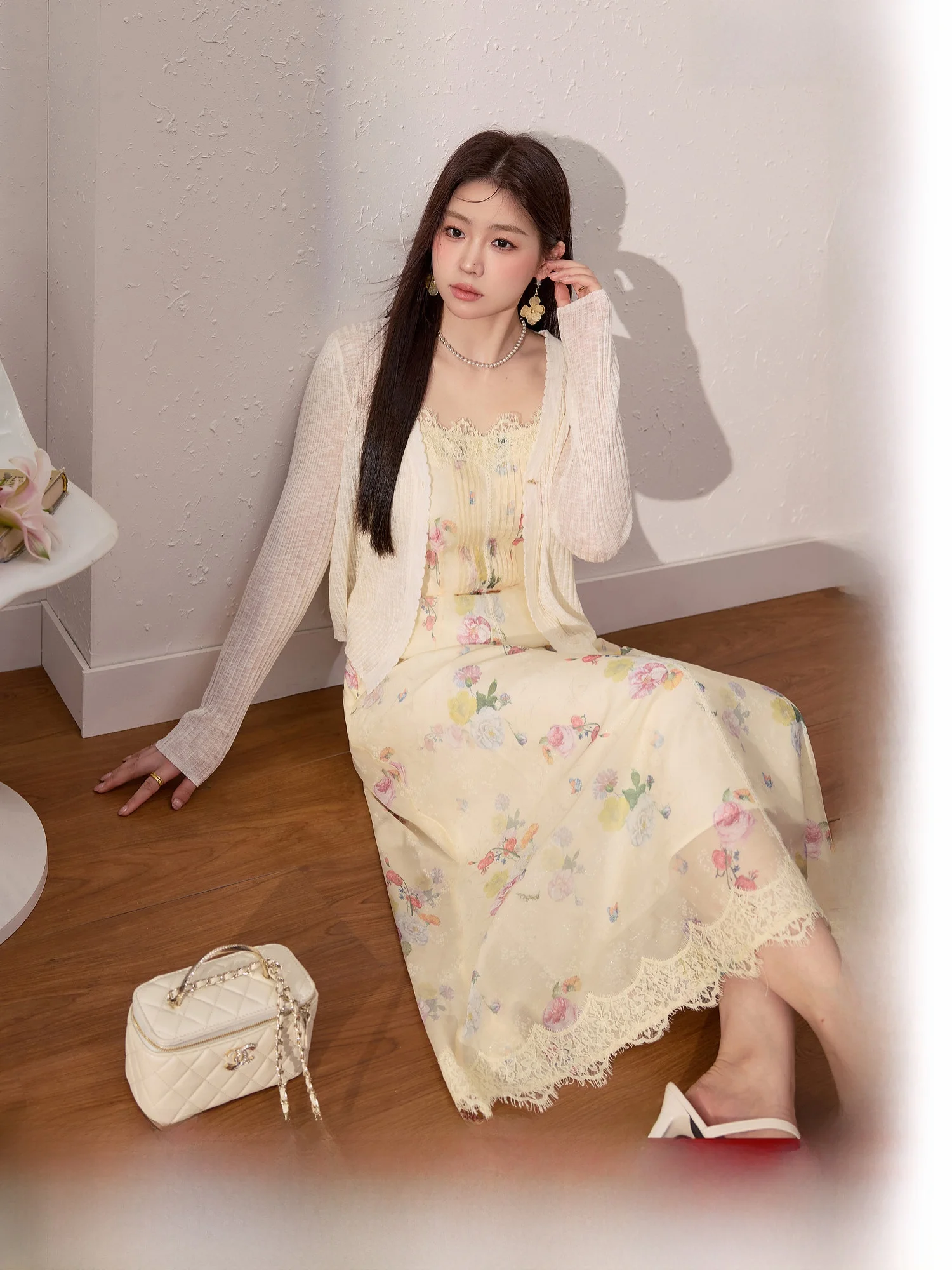 

Elegant Large Size Women's Dress Blue Language Summer Slimming Beautiful A-Line Dress Commute Style Side Zipper Long Skirt