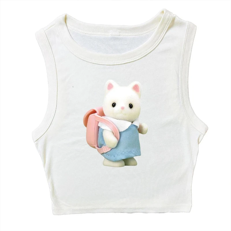 

Emo Y2K Cute Four Little Doll Style Gothic Elf Street Decoration T-shirt Retro Printed Fairy Beautiful Love Baby Tank Top