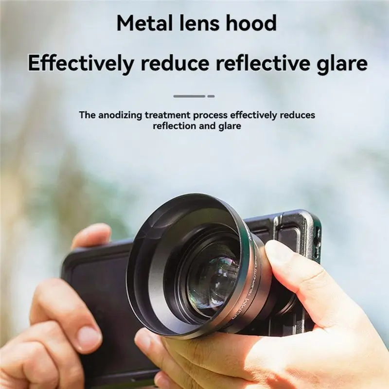 B27B Phone Camera Lens 65Mm Telephoto 2.2 Zoom With Lens Hood For 16 15 S25 S24 Ultra Phone Cage Case