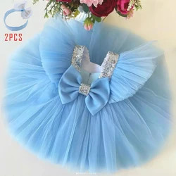 Baby Ruffles Princess Dress For Girl Wedding Elegant Party Dress Children 1 Year Birthday Pageant First Communion Formal Dresses