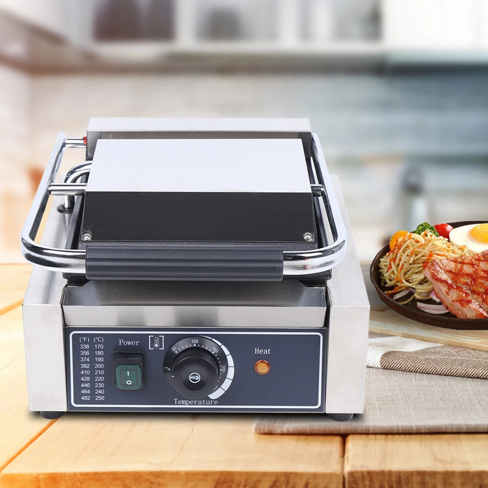 1800W 6-in-1 Electric Grills for Barbecue, Digital Griddle, Sandwich and Panini Press, Flat Surface Waffle Maker Plates