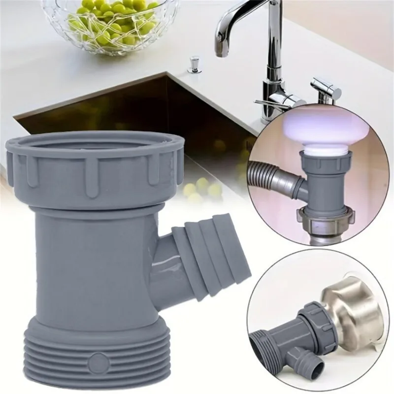 Kitchen Sink Overflow Three-way Accessories Dishwashing Sink Single Tank Drain 45mm Vegetable Basin Joint