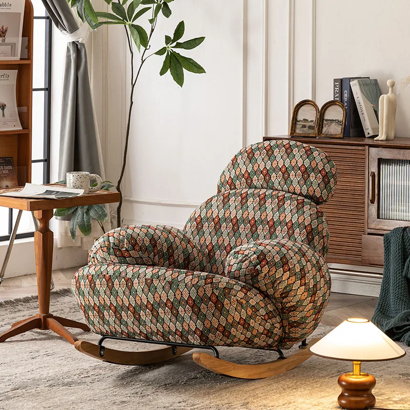 

Balcony Single Rocking Chair Living Room Leisure American Design Chaise Chair Lazy Couch Sofa Fauteuil Salon Furniture Home