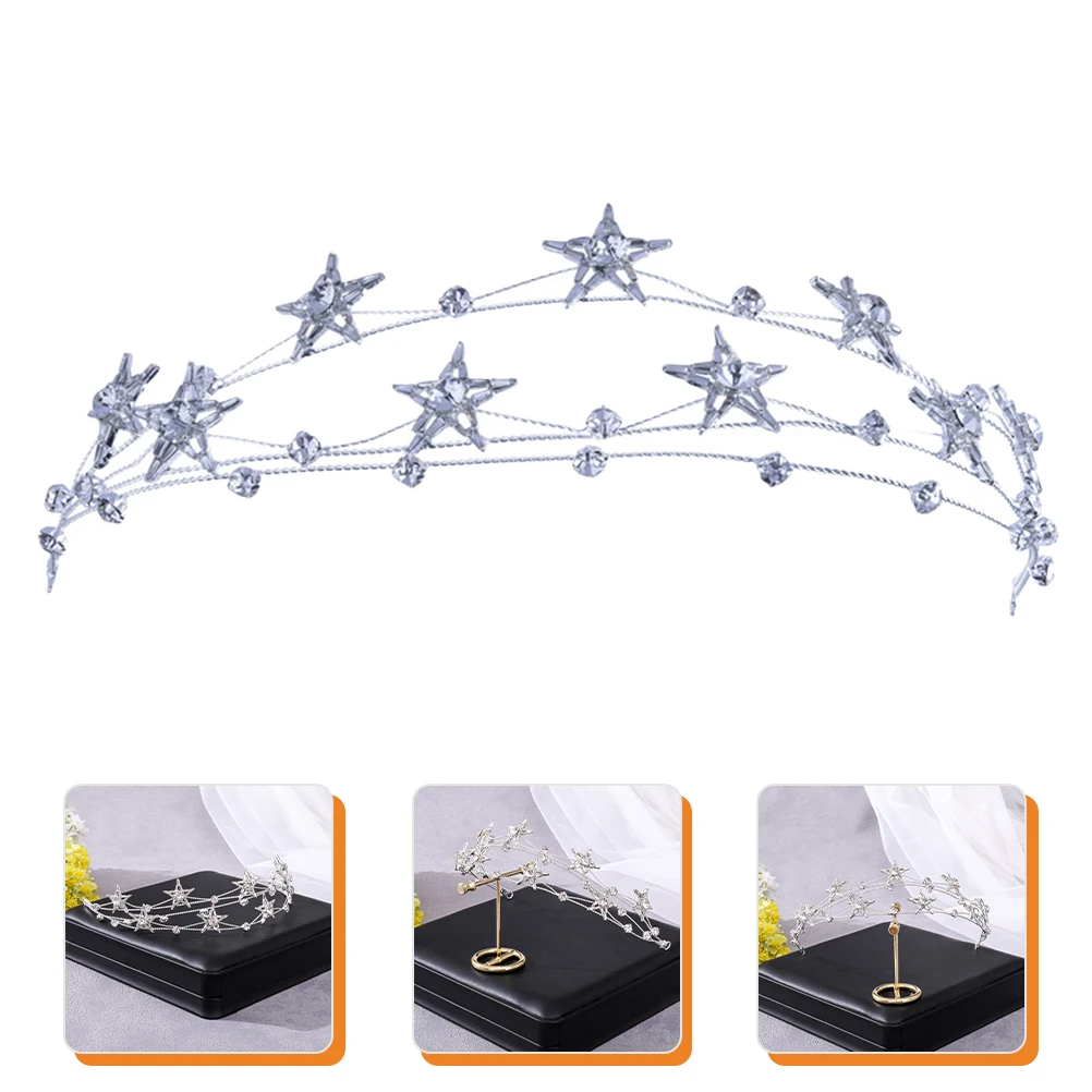 

Elegant Crystal Star Headband Bridal Hair Accessories Alloy Wedding Party Photography Hairstyling Tool Crowns Women