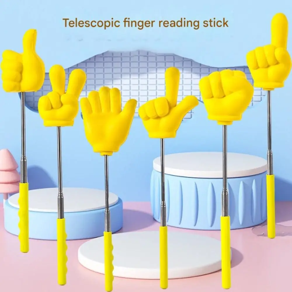 New Retractable Teaching Stick Stainless Steel Macarons Classroom Finger Pointer Non-slip Handle Point Stick For Classroom