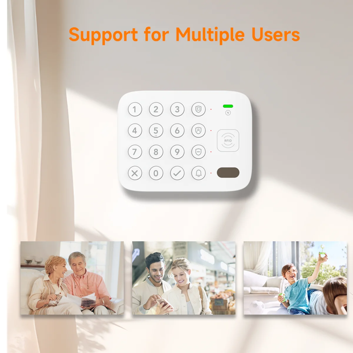 CPVAN Wireless Keypad Built-in 1500mAh Battery Anti-dismantling Alarm for Home Security Alarm System Keyboard With RFID Tag
