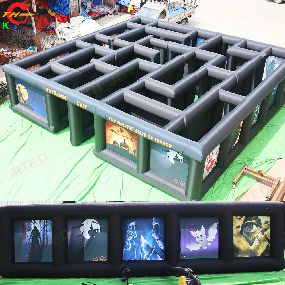 

Free Shipping 8x8m Giant Inflatable Maze Tag with Full Printing Halloween Haunted House Playground