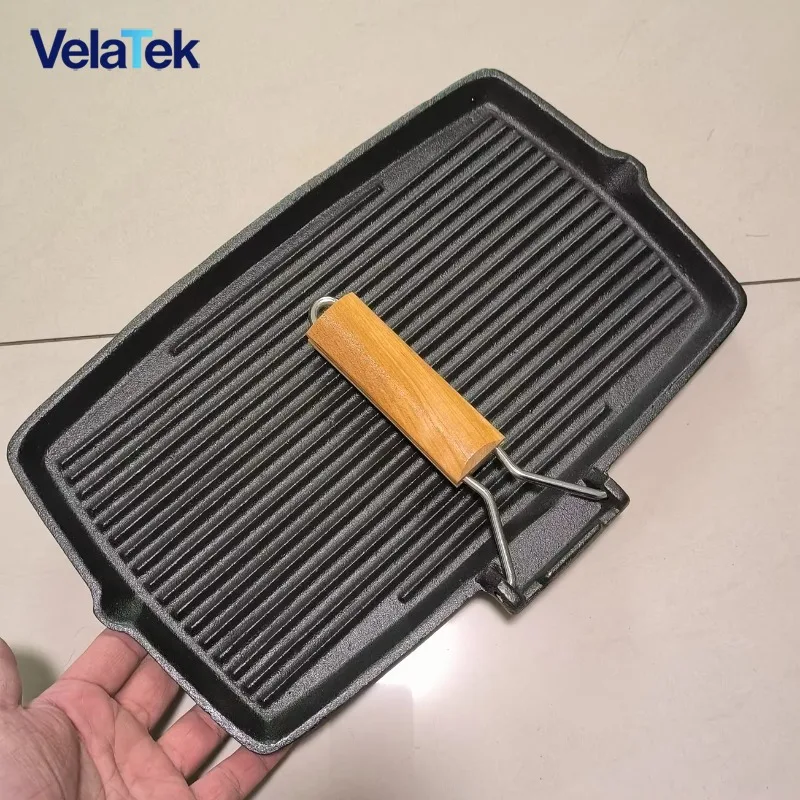 35CM Cast Iron Frying Pan, Uncoated Skillet for Steak & Fish Cooking