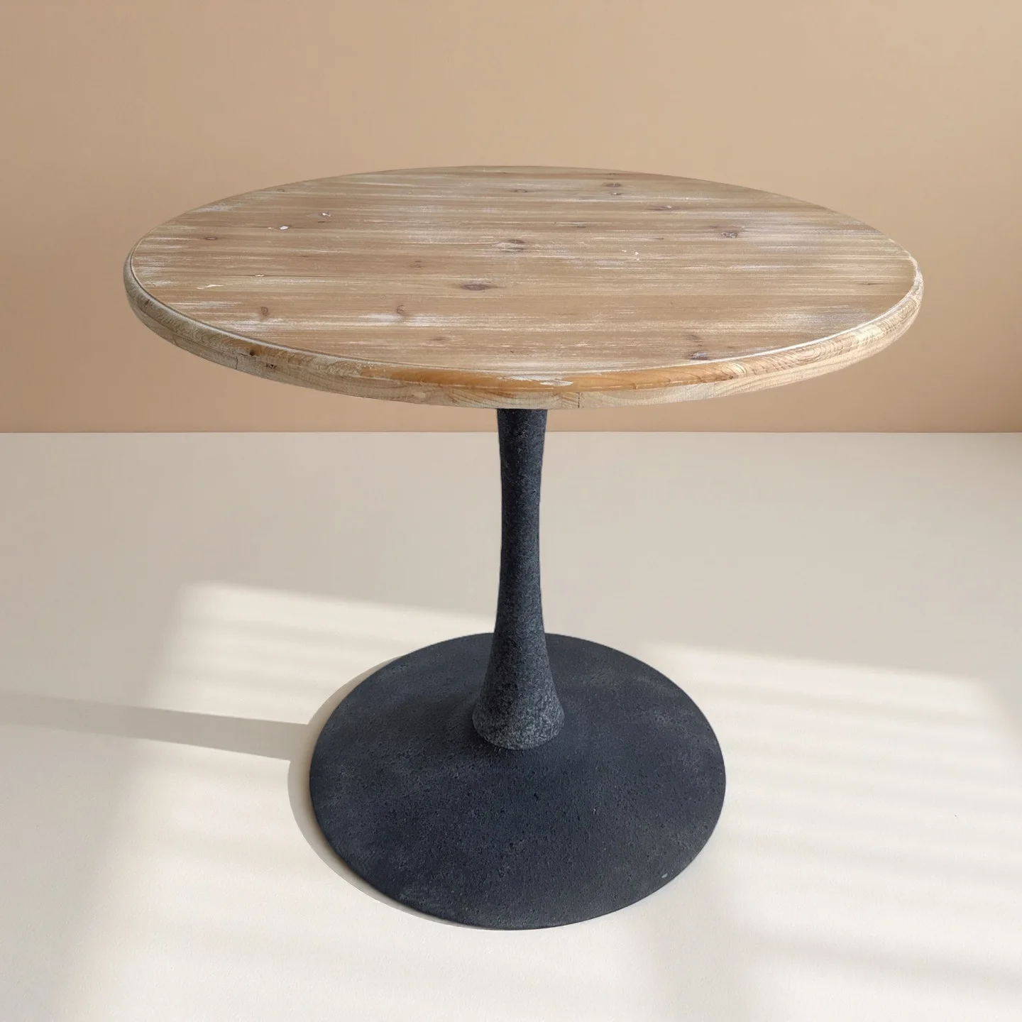 Retro nostalgic style solid wood big class table metal base iron and wood combination display table clothing store boutique
