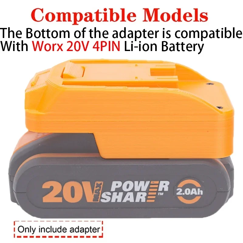 Imagem -02 - Adaptador para Worx 20v Bateria 6pin Li-ion Tools para Converter para Worx 20v 4pin Li-ion Bateria Adaptador Ferramenta Acessórios