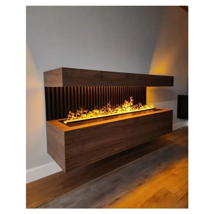 1500mm Modern Free Standing Mini Electric Fireplace TV Stand 3D Vapor Steam Water Insert Easy Installation