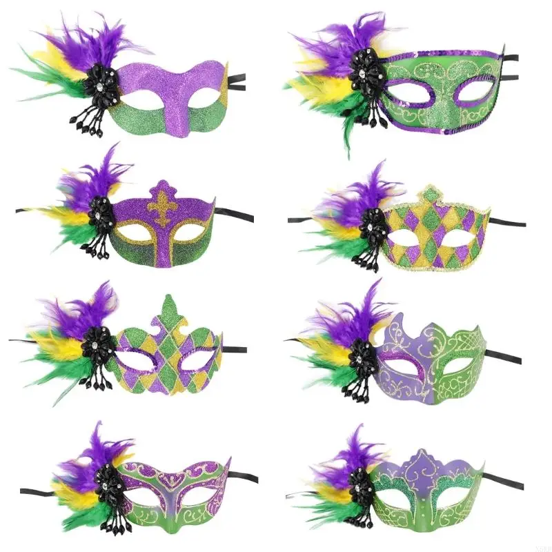 

N5KB Mask Venetians Mask Masquerade Mask Half Face Mask Halloween Costume Mask Mardi Gras Mask for Party Carnivals