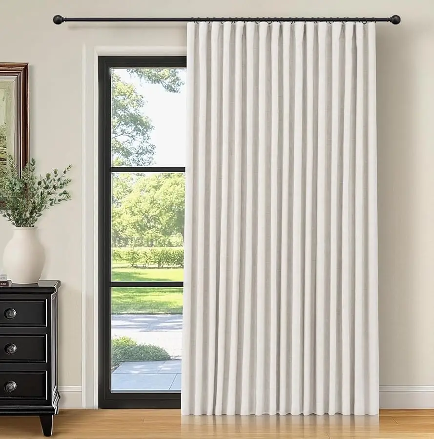 

INO ADAY Thermal Sliding Door Curtains 100% Blackout Curtains for Bedroom, Sliding Glass Door Drapes Extra Wide for Patio Linen