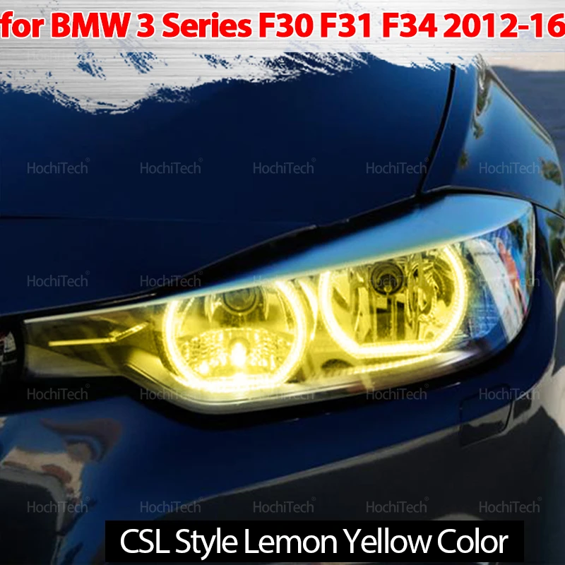 

For BMW 3 Series F30 F31 F34 2012-16 Lemon Yellow Color Rings DTM U Style Light LED Angel Eyes Kit CS CSL Style Car Accessories