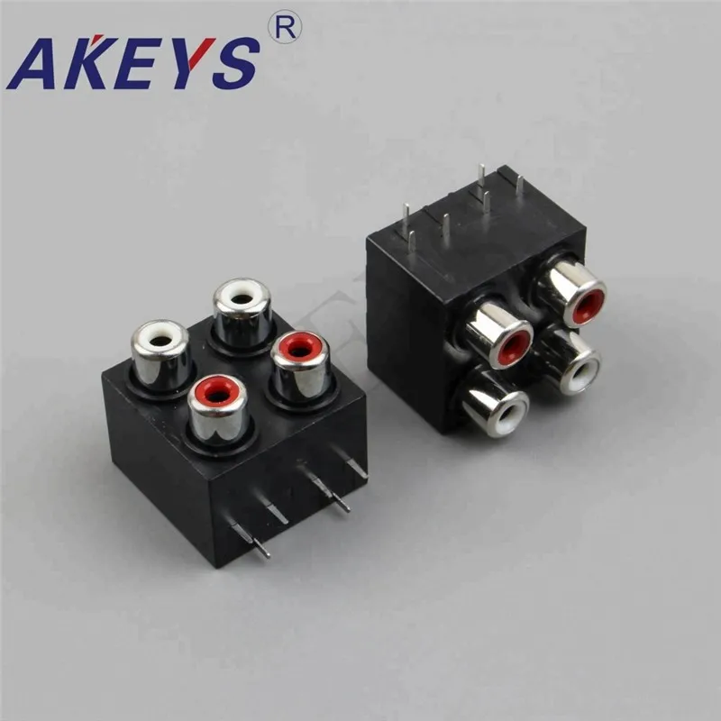 10 PCS AV4-8.4-22 hidden plug 4 holes normal av socket with screened RCA