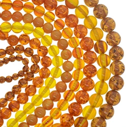 6/8/10/12/14/16mm Synthetic Artificial Resin Amber Snowflake honey round Loose Beads 15''Jewelry DIY FOR Woman or ManHand Making