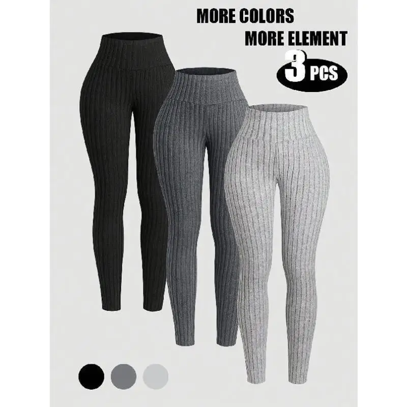 

High Waist Striped Pure Color Casual Pants for Women New Cross-Border Sle Autumn Faion Straight Leg Soldier Pants
