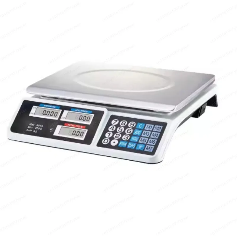 40kg/1g Stainless Steel Electronic Scale Food Meat Counting Weighing Scale Price Computing Scale Store Supermarket Rechargeable