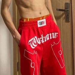 Pantalones cortos deportivos informales con bordado callejero americano para hombre, pantalones sueltos Y2K, rectos finos, cinco puntos, combina con todo, verano