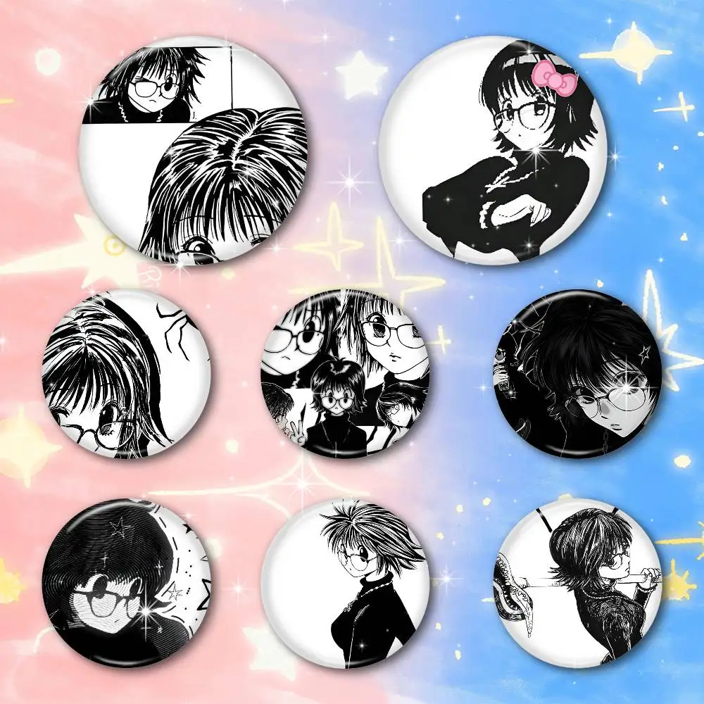 Schwarze S-SHIZUKU Snap-in-Pins mit Cartoon-Charakter, rund, kreative Broschen für Rucksack-Accessoires, Schmuck, Geschenke