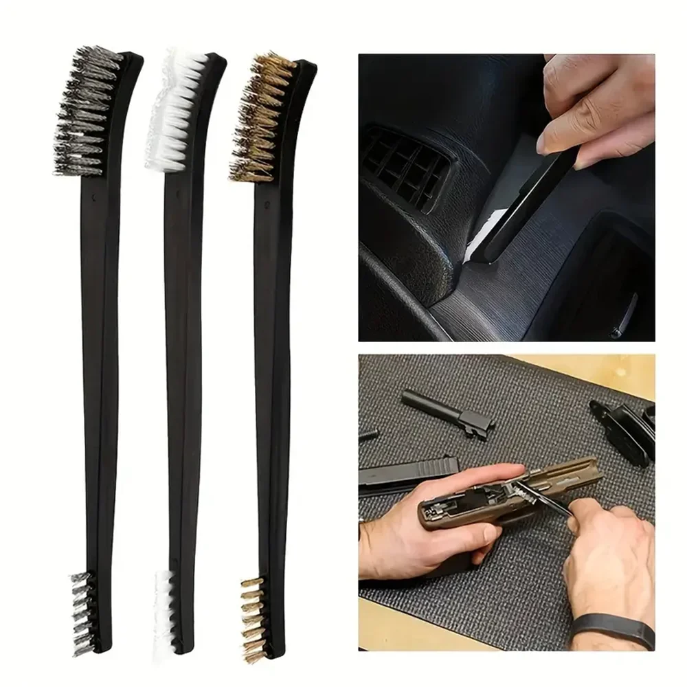 Double-end Steel Wire Brush & Nylon Pick Set Universal Hunting Gun Cleaning Kit Tactical Rifle Gun Cleaning Tool