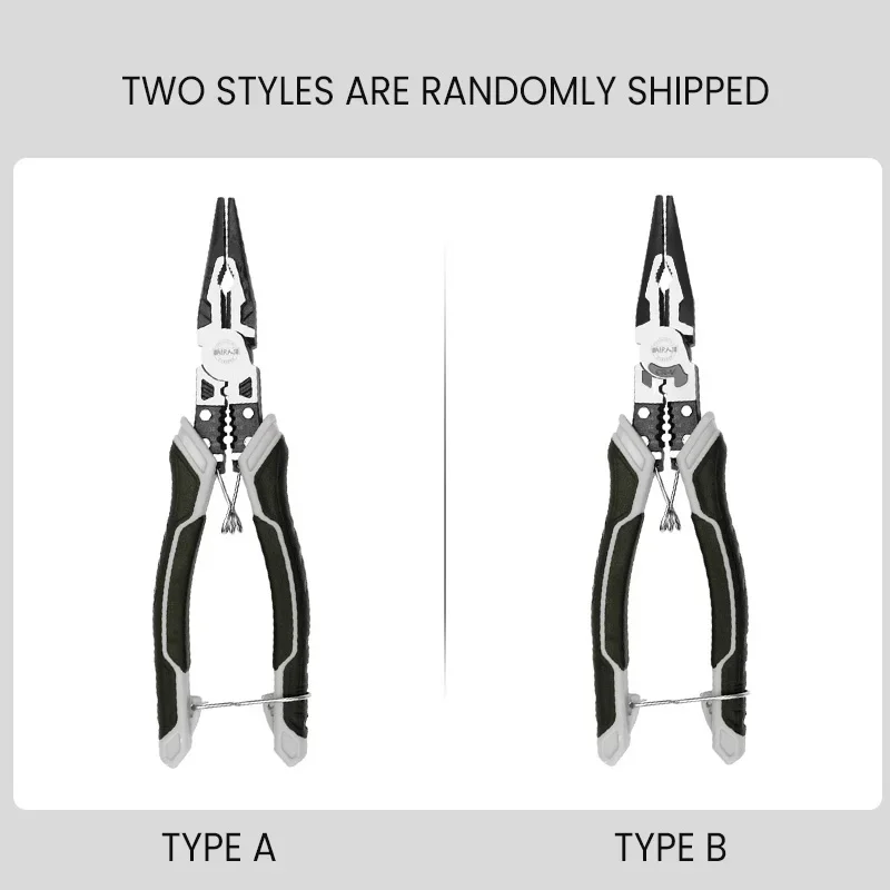 Multi functional 9-inch wire pliers, hand pliers, electrician pliers, imported tiger pliers, pointed nose wire stripping pliers