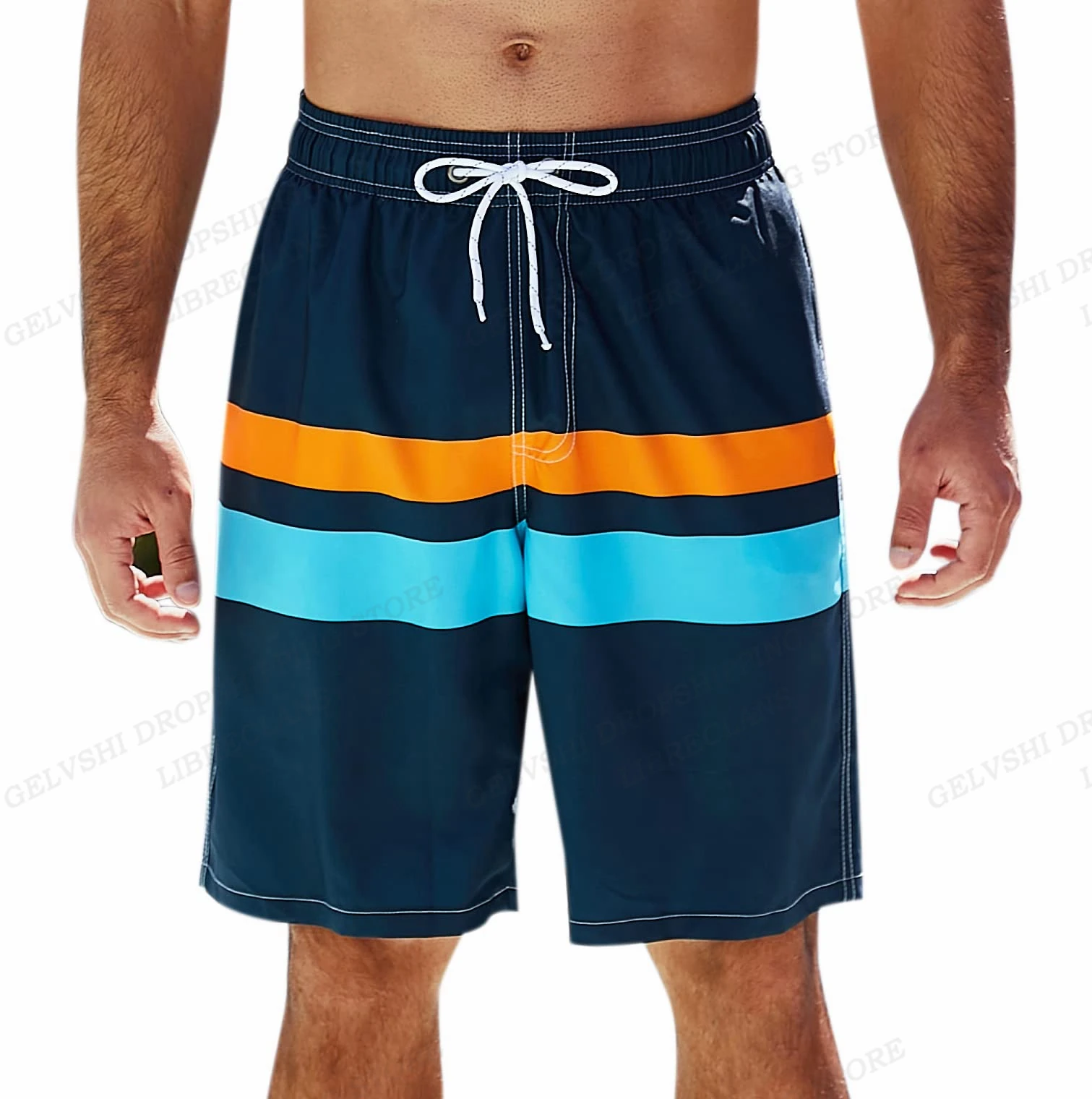 Pantalones cortos de natación a rayas 3d para hombre, bañadores de playa para niños, pantalones deportivos para Fitness, calzoncillos para niños