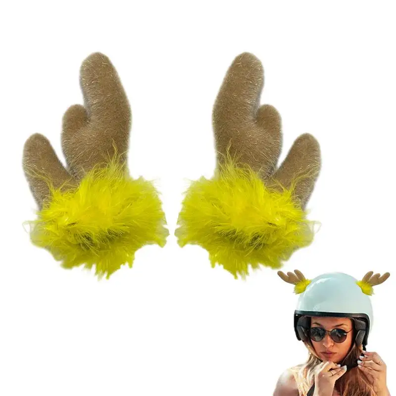 

1 Pair Christmas Antlers Motorcycle Helmets Plush Antlers Christmas Decorations Reindeer Antlers Motorcycle Hat Accessories