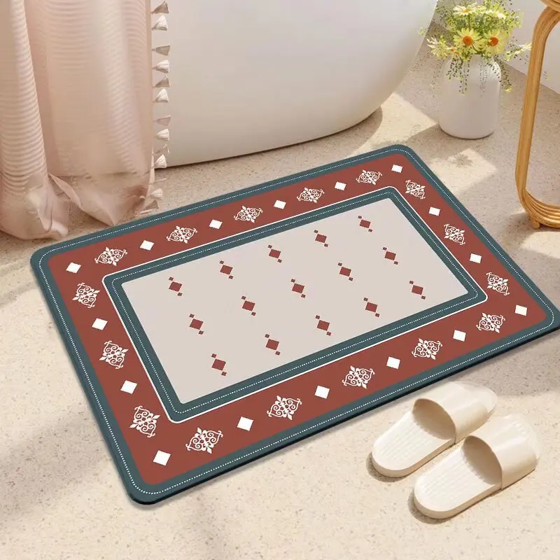 دياتوم الطين ماصة حصيرة باب الدخول عالية الجودة عدم الانزلاق التجفيف السريع القدم حصيرة الحمام الكلمة حصيرة المطبخ ماصة سجادة ضد الإنزلاق