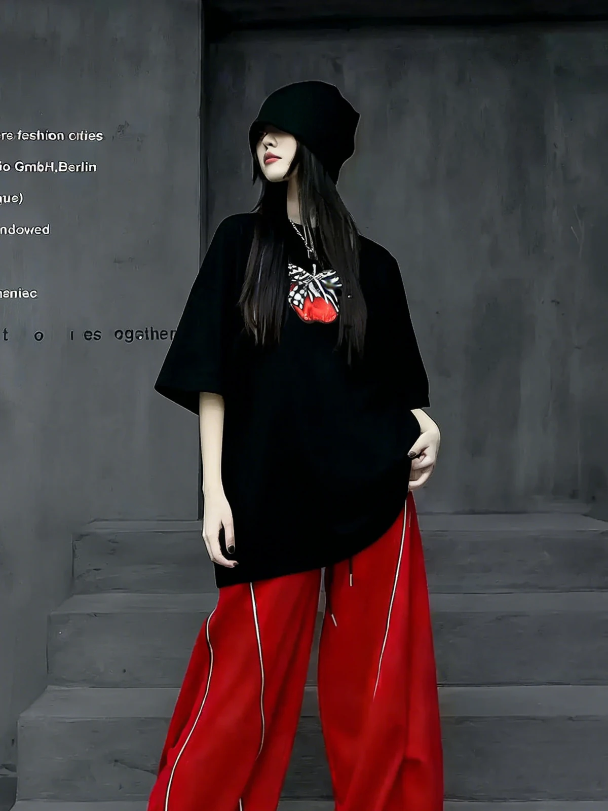 

M-Street Cool Brand Loose Fit Short Sleeve Black T-Shirt Women's Summer Fashion Streetwear Style Cotton round Neck Top