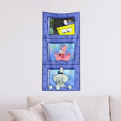 SpongeBob  Patrick Star Hanging Picture Vertical Cabinet Side Decoration  Room Cartoon Tapestry Background Cloth BookTable Cloth