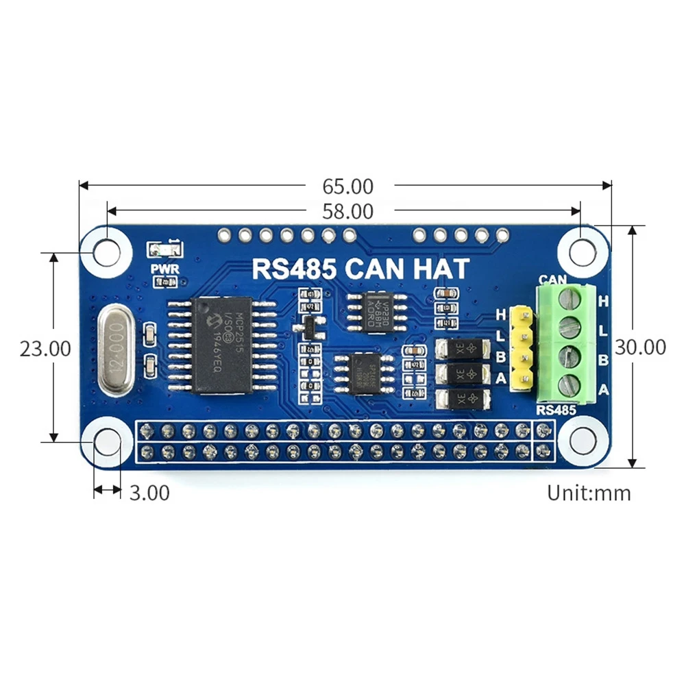 T88C MCP2515 RS485 Communication CAN BUS Module carte d'extension de chapeau pour 3 modèles B + 3B Plus 4 4B Zero