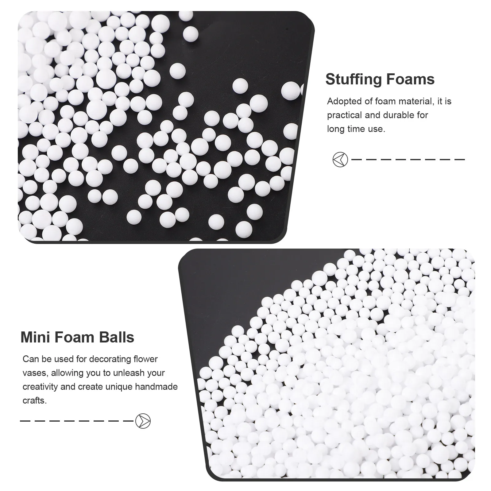 3Packs Foam Vase Stuffing Mini Balls Soft Lightweight Creative Decorative Filling for DIY Crafts Stuffing for Stuffed Animals view 4