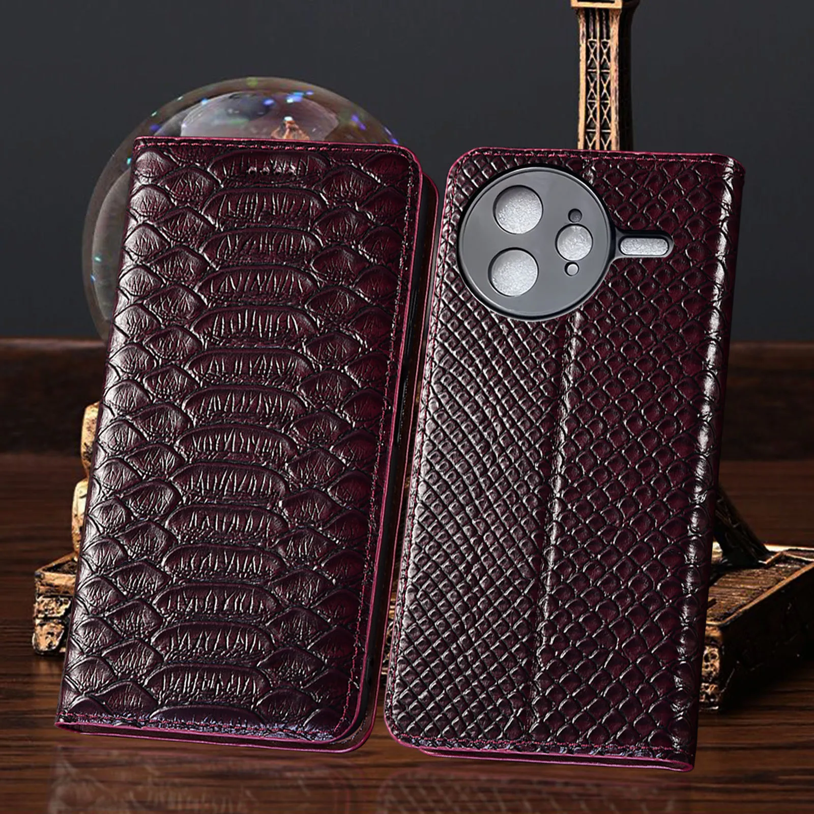 

Чехол из натуральной кожи для Xiaomi Poco F1 F2 F3 F4 F5 F6 F7 5G Pro GT Ultra, чехол-кошелек с узором питона, нескользящий чехол из воловьей кожи