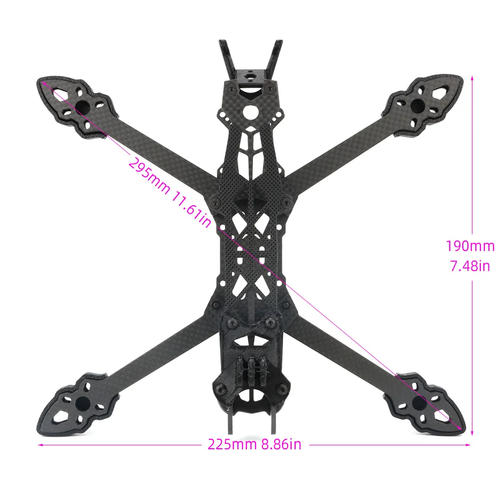 MARK4 Mark HD 5 Inch 240mm Frame Kit 3K Carbon Fiber 5mm Arm for FPV Racing Drone RC Quadcopter DIY Freestyle with Print Parts