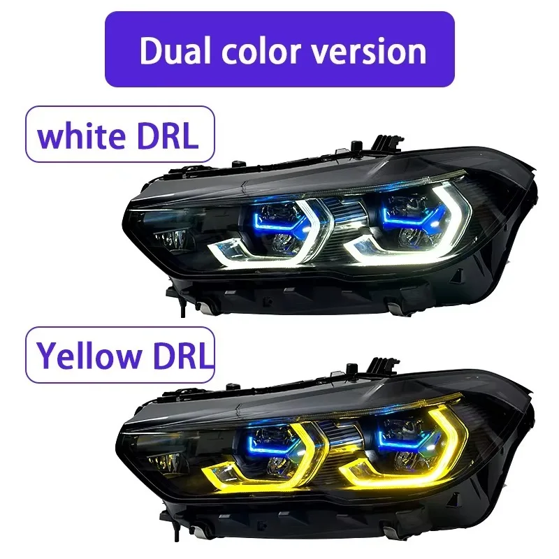 Black House Spoon  Headlight, Dual Color DRL Lamp, High Clarity Auto Facelift Modification Parts 2019-2023
