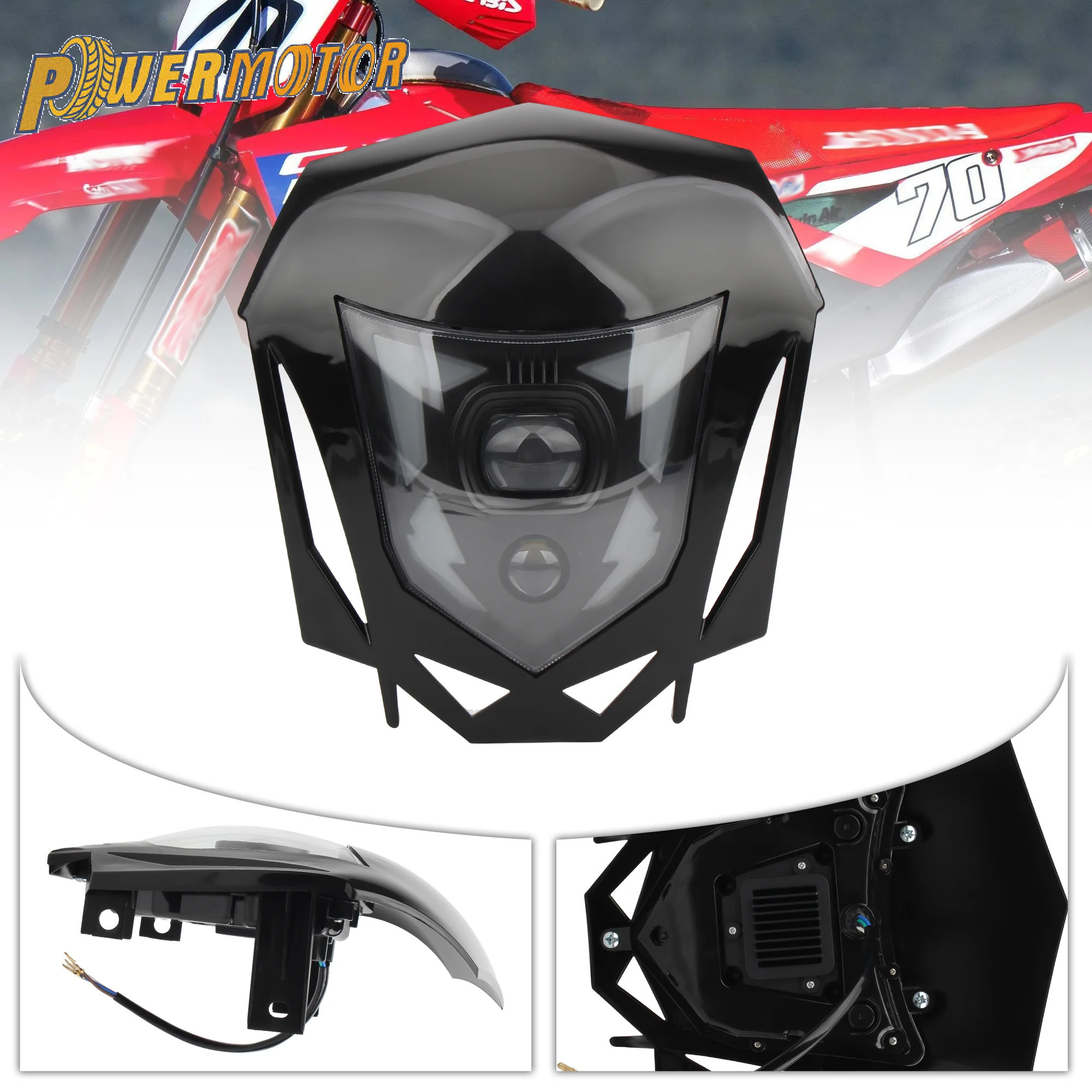 

Motorcycle Headlight LED For Honda CRF 450 Accessories Hi/Lo Beam DRL Headlamp Plate Enduro Pit Dirt Bike Motocross