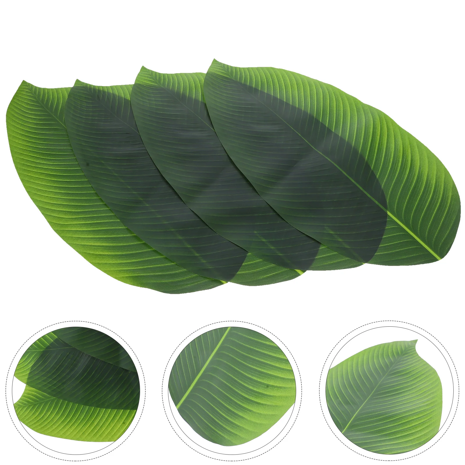4 قطعة المفارش أوراق الشجر الخضراء الزخرفية ل تجمع الأسرة مهرجان ورقة الجدول حصيرة الديكورات موضوع الحفلة مكان الحصير #2