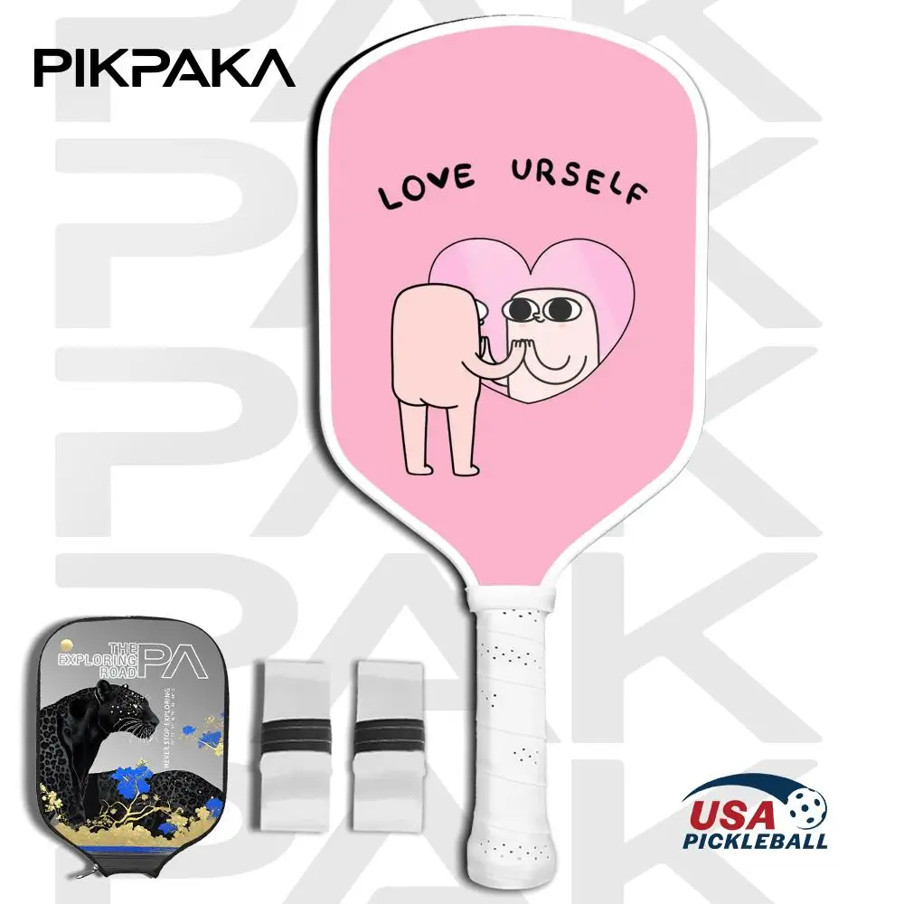 

FUNNY Cartoon K-KETNIPZS Pickleball Paddle Set USAPA Approved T700 Carbon Fiber Unibody Thermoformed with 16MM Honeycomb Core Po