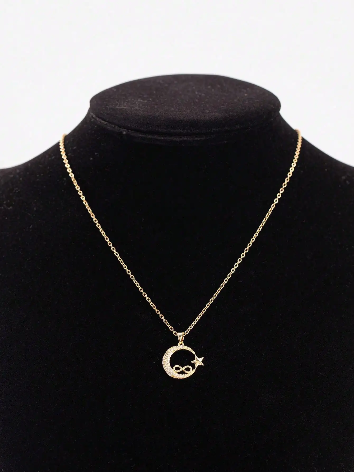Star Moon Infinity Symbol Pendant Necklace for Women, Elegant Luxury Fashion Jewelry for Daily & Party Wear, Ideal Gift for Her