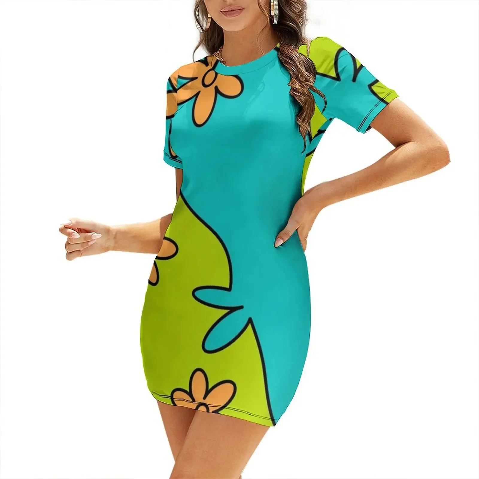 

Mysterious flowers  Short-Sleeved Dress Beachwear summer dress for women 2025 Casual dresses Dress