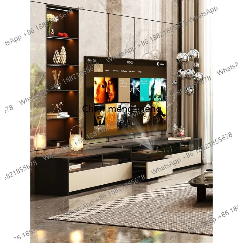 F181 TV-Spezialschrank, modern, schlicht, bodenstehend, für kleine Wohnungen, Wohnzimmer, Projektor-Teleskopschrank