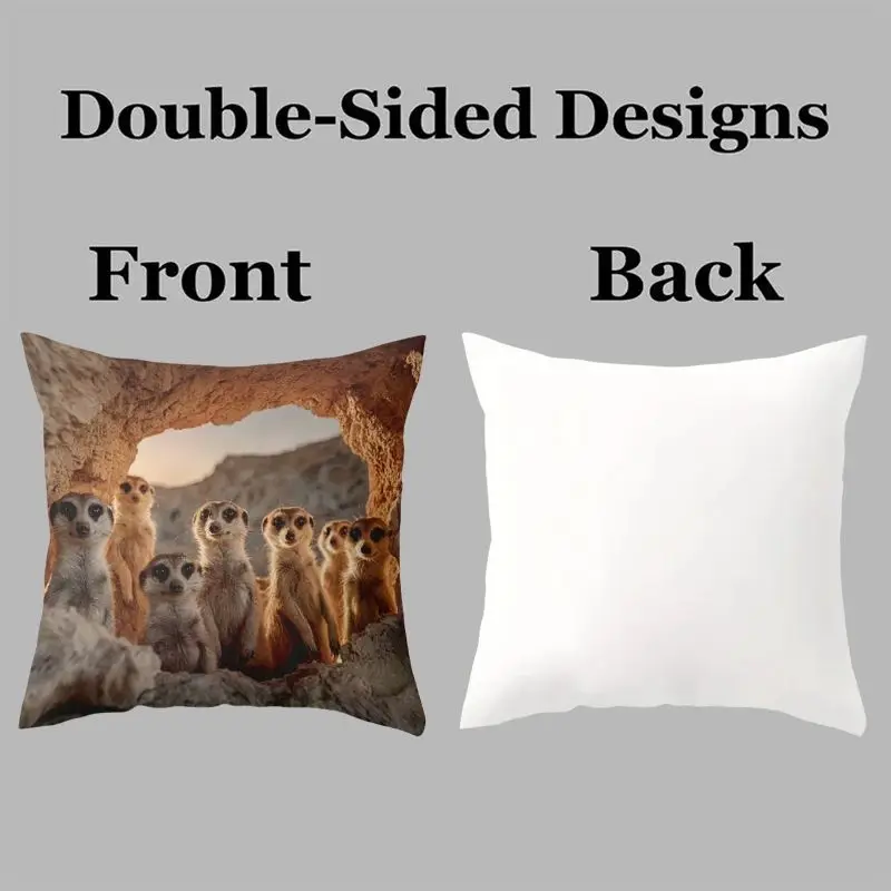 Cute Baboon Monkey Jungle Pillow Cover Set 4pcs Cushion Cases 45x45cm Animal Safari Decorative Throw Pillowcase Home Decor